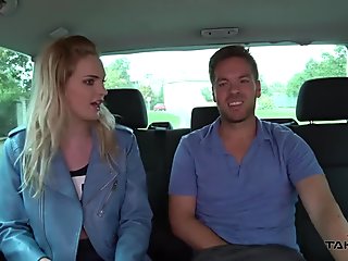 light-haired waiting for bus get only horny stranger in van who drill her cooch