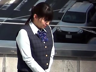 Asian lady pisses herself