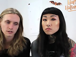 Wild Tattooed inexperienced duo in xxx Action
